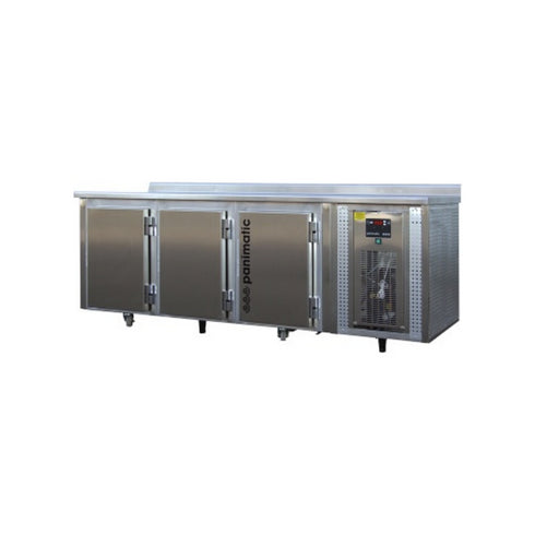 Tour réfrigéré 3 portes +2/10°C avec dessus et dosseret inox - 2120x750x900mm